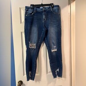 Kancan Distressed Blue Jeans for Women
